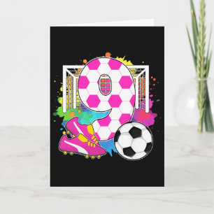 Carte Fille de 9 ans Fête d'anniversaire 9e anniversaire