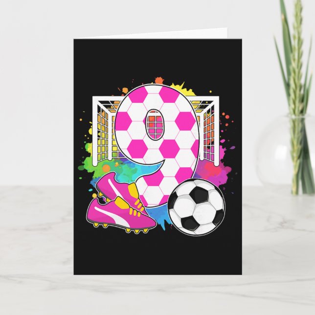 Carte Fille de 9 ans Fête d'anniversaire 9e anniversaire (Devant)