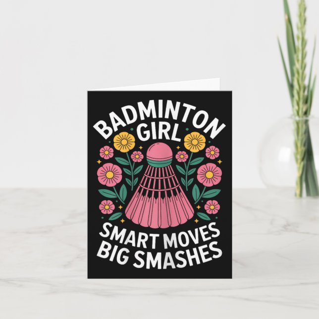 Carte Fille de badminton navette drôle de badminton  (Devant)