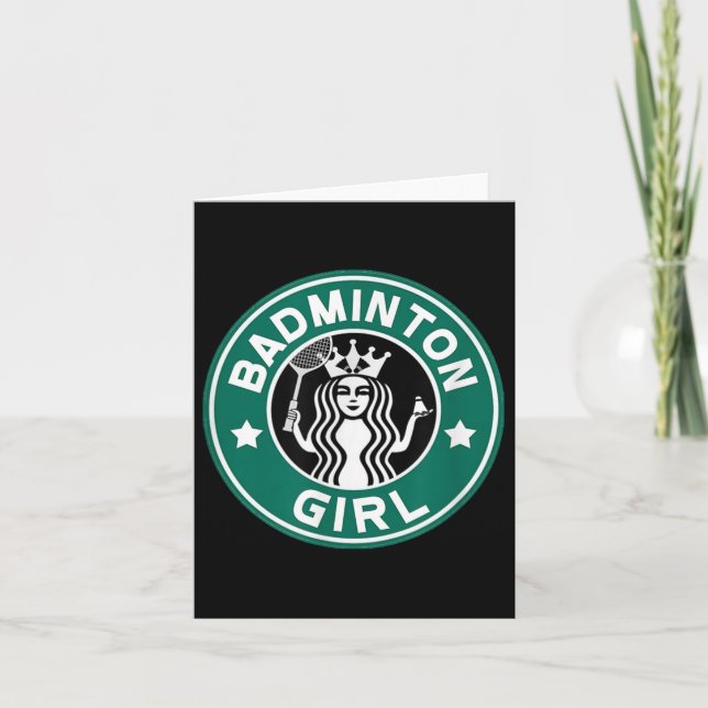 Carte Fille de badminton pour adolescents dans l'équipe  (Devant)