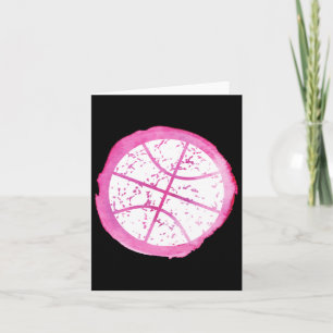 Carte Fille de basketball aquarelle rose 