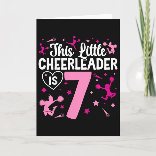 Carte Fille de cheerleading pour 7e anniversaire Sept an (Devant)