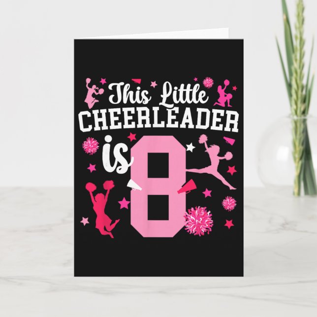 Carte Fille de cheerleading pour 8e anniversaire âgée de (Devant)
