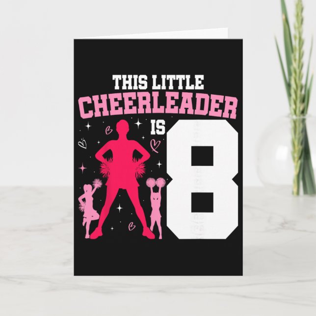 Carte Fille de cheerleading pour 8e anniversaire Huit an (Devant)
