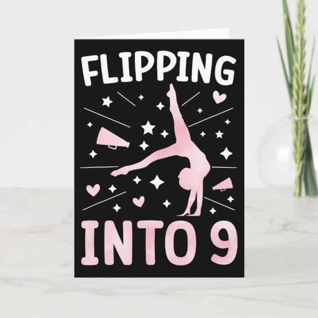 Carte Fille de cheerleading pour 9e anniversaire de neuf (Devant)