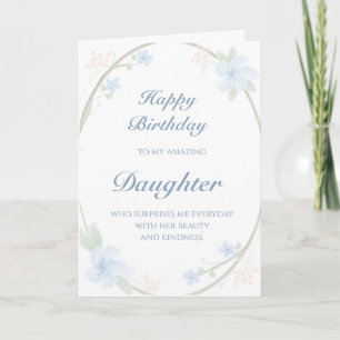 Carte Fille de fleurs bleues fils anniversaire