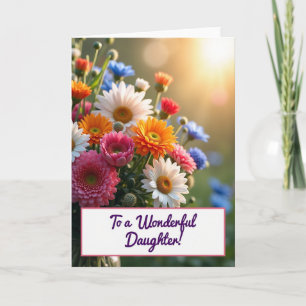 Carte Fille de Fleurs Radieuses