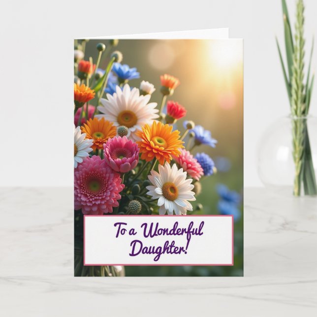 Carte Fille de Fleurs Radieuses (Devant)
