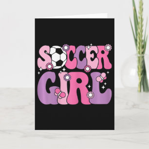 Carte Fille de football Mignonne Groovy Amoureuse de foo