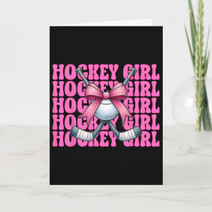 Carte Fille de hockey Fille de hockey de rue Nœud coquet