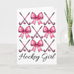 Carte Fille de hockey Fille de hockey sur gazon Coquette