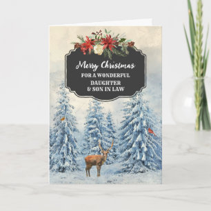 Carte Fille de la forêt et son droit Joyeux Noël