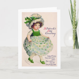 Carte Fille de la Saint Patrick, Vintage