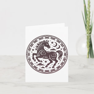 Carte Fille de l'année du cheval mignon aime les vibrati