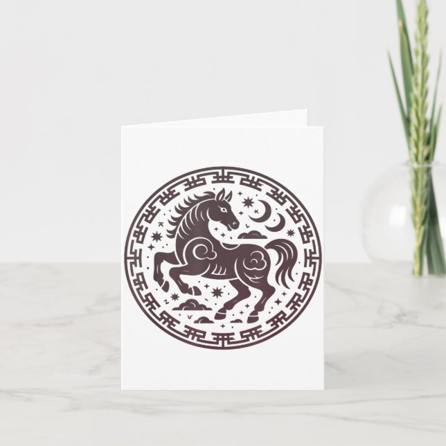 Carte Fille de l'année du cheval mignon aime les vibrati (Devant)