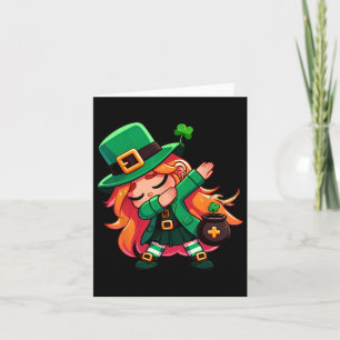 Carte Fille de lutin Dabbing Drôle Enfants Filles St Pat