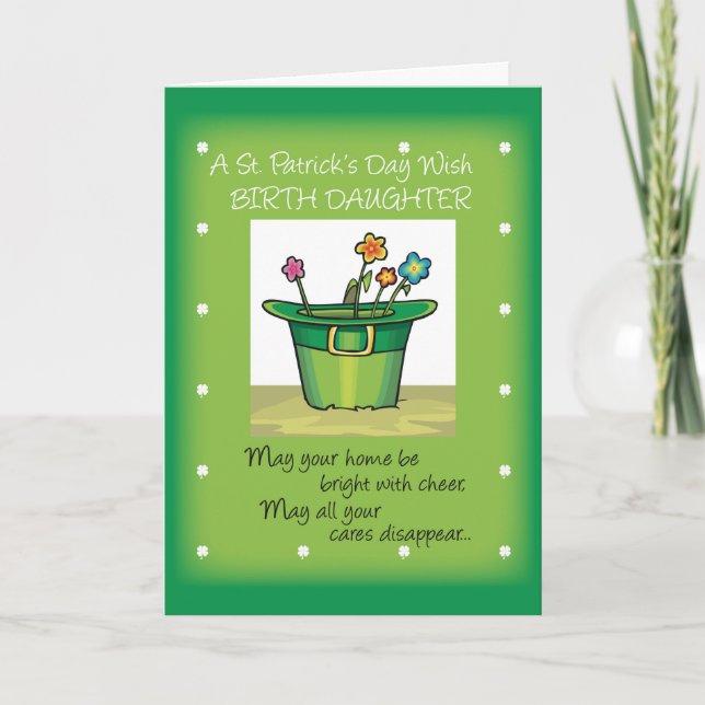 Carte Fille de naissance Casquette de la Saint Patrick a (Devant)
