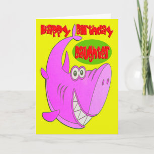 Carte Fille de Requin Rose Anniversaire