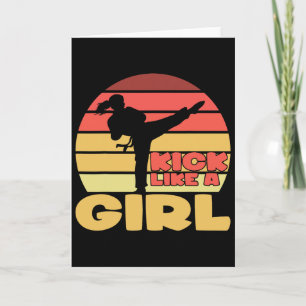 Carte Fille drôle Kickboxing Fille Karaté Fille Art mart