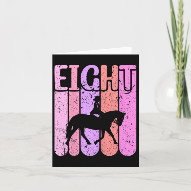 Carte Fille du cheval 8e anniversaire équitation  (Devant)