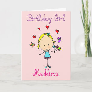 Carte Fille du jour de l'anniversaire Personnalisée