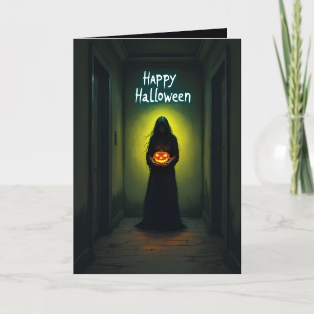 Carte Fille effrayante Horreur Halloween  (Devant)