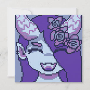Carte Fille effrayante Purple pixelart, Pixel Art 