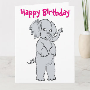 CARTE FILLE ÉLÉPHANT "JOYEUX ANNIVERSAIRE"