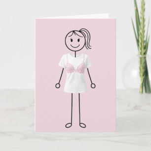 Carte Fille en bâtonnets survivante du cancer du sein