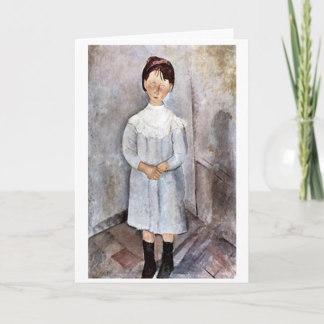 Carte Fille en bleu, Modigliani (Devant)