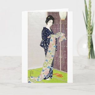 Carte Fille en costume d'été, Goyō Hashiguchi