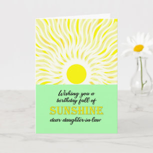 Carte Fille en droit Anniversaire Bright Sunshine Card