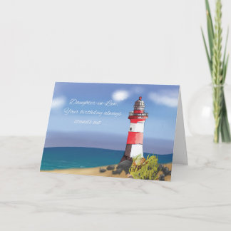 Carte Fille en droit Anniversaire Phare côtier