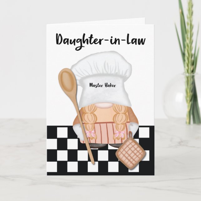 Carte Fille en droit Anniversaire Whimsical Gnome Baker (Devant)