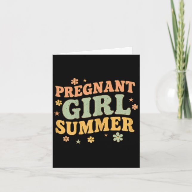 Carte Fille enceinte été bébé drôle annonce oie (Devant)