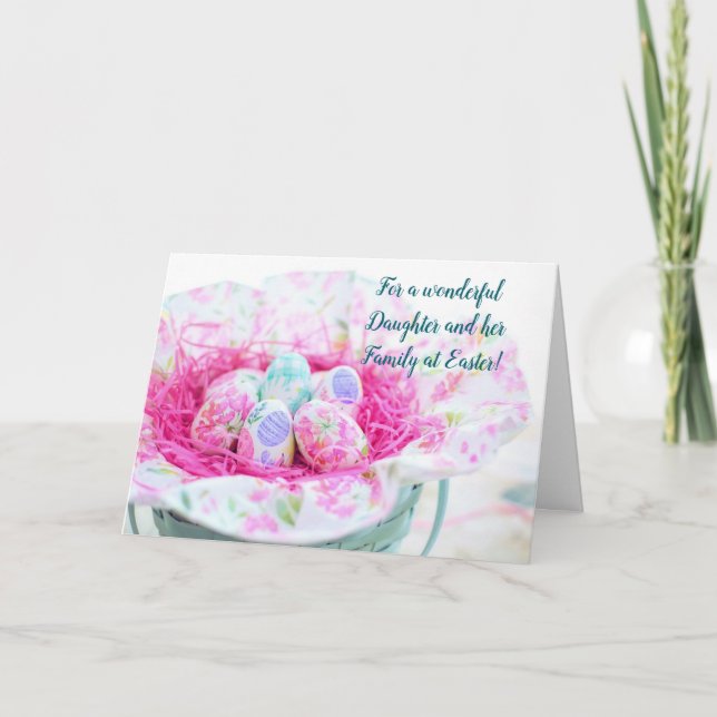 CARTE FILLE ET FAMILLE DE PÂQUES (Devant)