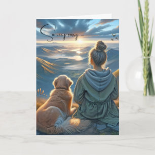 Carte Fille et Golden Retriever animal de compagnie perd