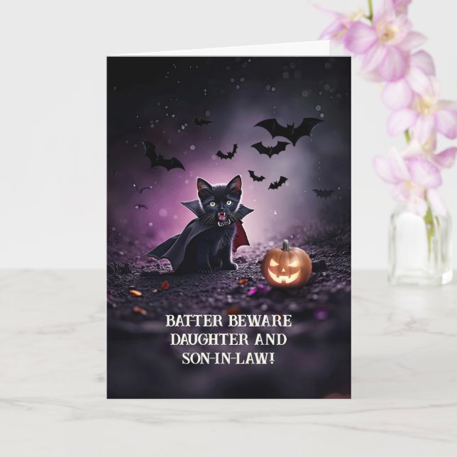 Carte Fille et son mari dans la loi Halloween drôle (Orchidée)