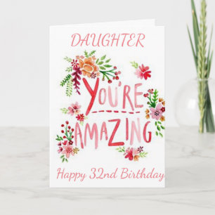 Carte FILLE EXTRAORDINAIRE À VOTRE 32e ANNIVERSAIRE