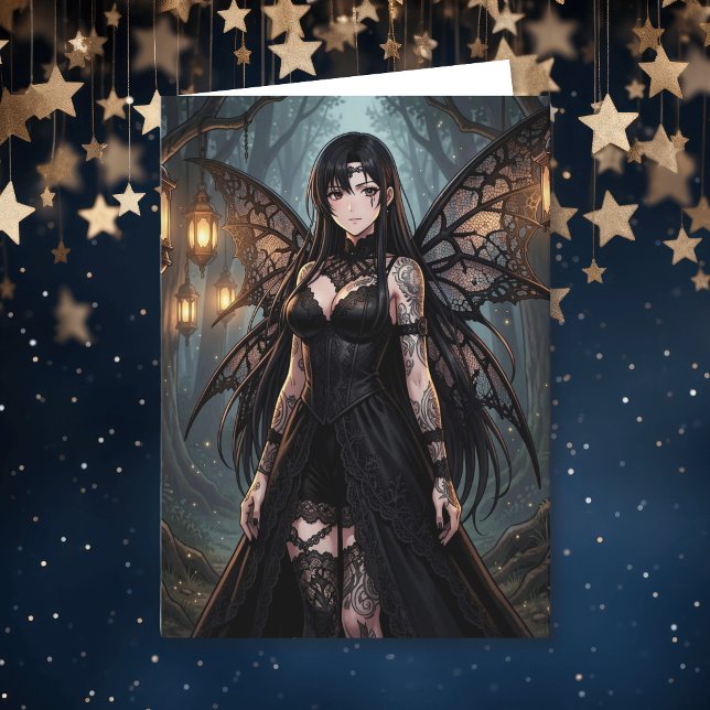 Carte Fille Fée Anime Gothique | Vierge  (Créateur téléchargé)