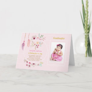 Carte Fille-fille PHOTO POEM Card Fleurs roses