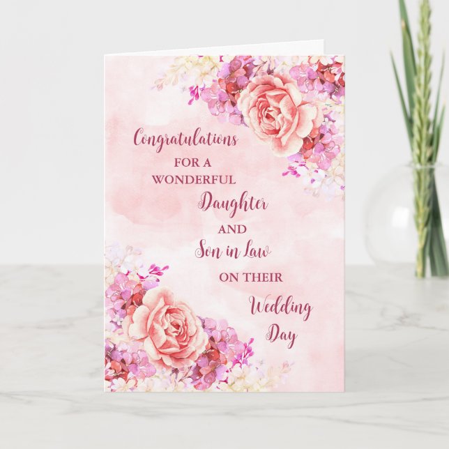 Carte Fille & Fils en droit Jour de mariage Félicitation (Devant)
