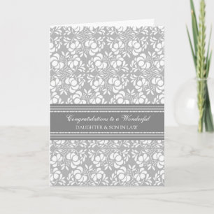 Carte Fille & Fils En Droit Mariage Félicitations Grey