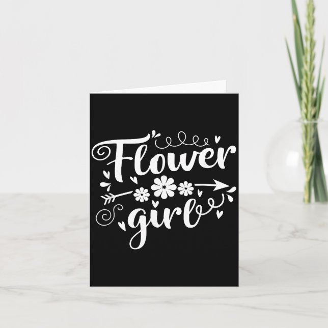 Carte Fille Fleur Mariage Enfant Panier de Dispersion (Devant)