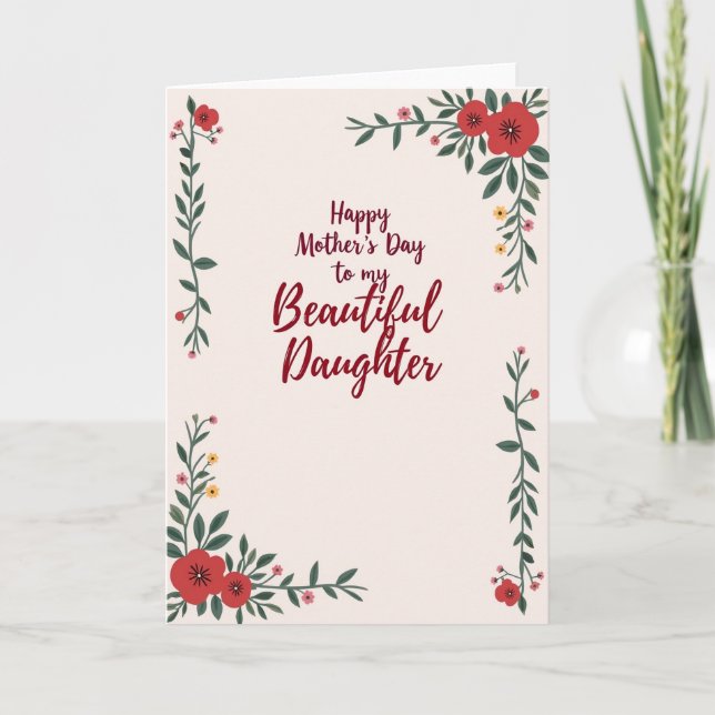 Carte Fille Florale Magnifique (Devant)