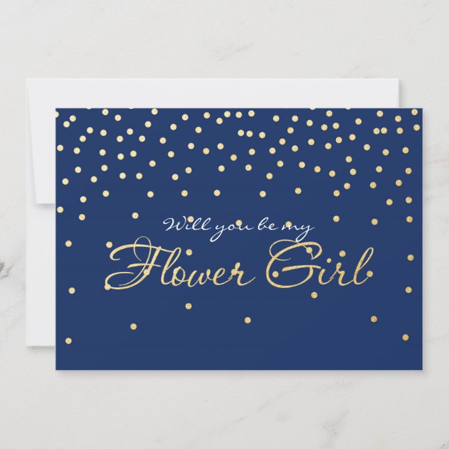 Carte FILLE FLOWER FLOWER Blue Gold Foil (Devant)