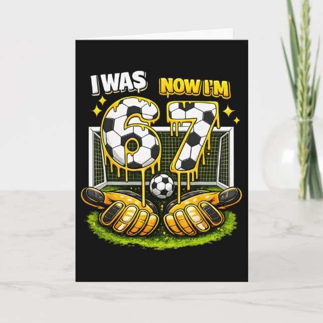 Carte Fille Garçon 7e anniversaire J'étais 6 Maintenant  (Devant)
