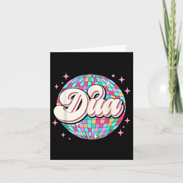 Carte Fille Groovy Rétro Dua Prénom D Tee 80, 90's  (Devant)