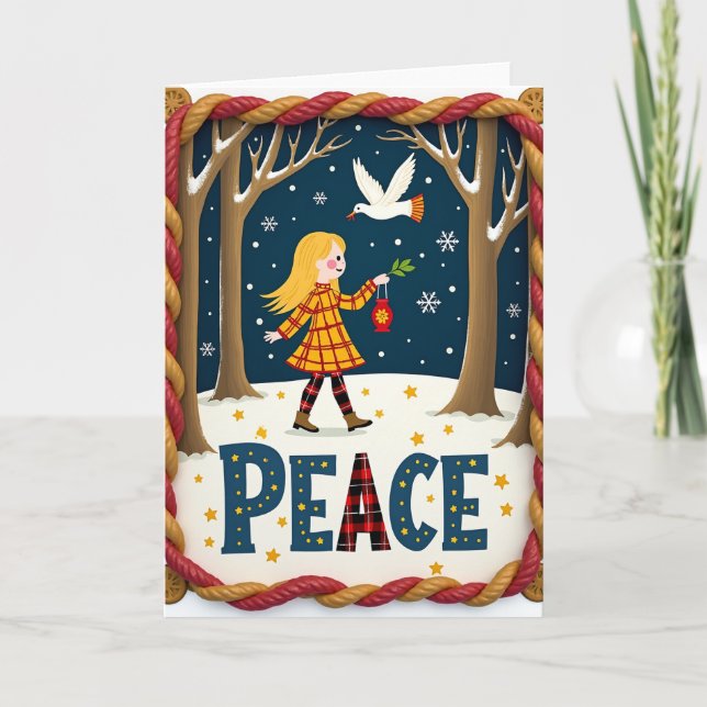 Carte Fille Hiver Paix (Devant)
