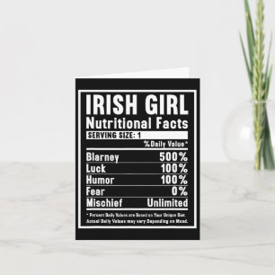Carte Fille irlandaise Informations nutritionnelles 1 